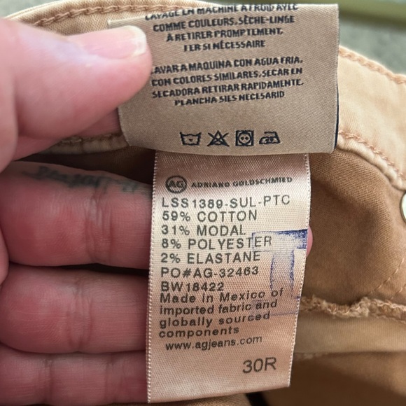 AG Adriano Goldschmied Pants Womens 30 Beige Ankle Leggings Super Skinny Adult - Picture 7 of 11